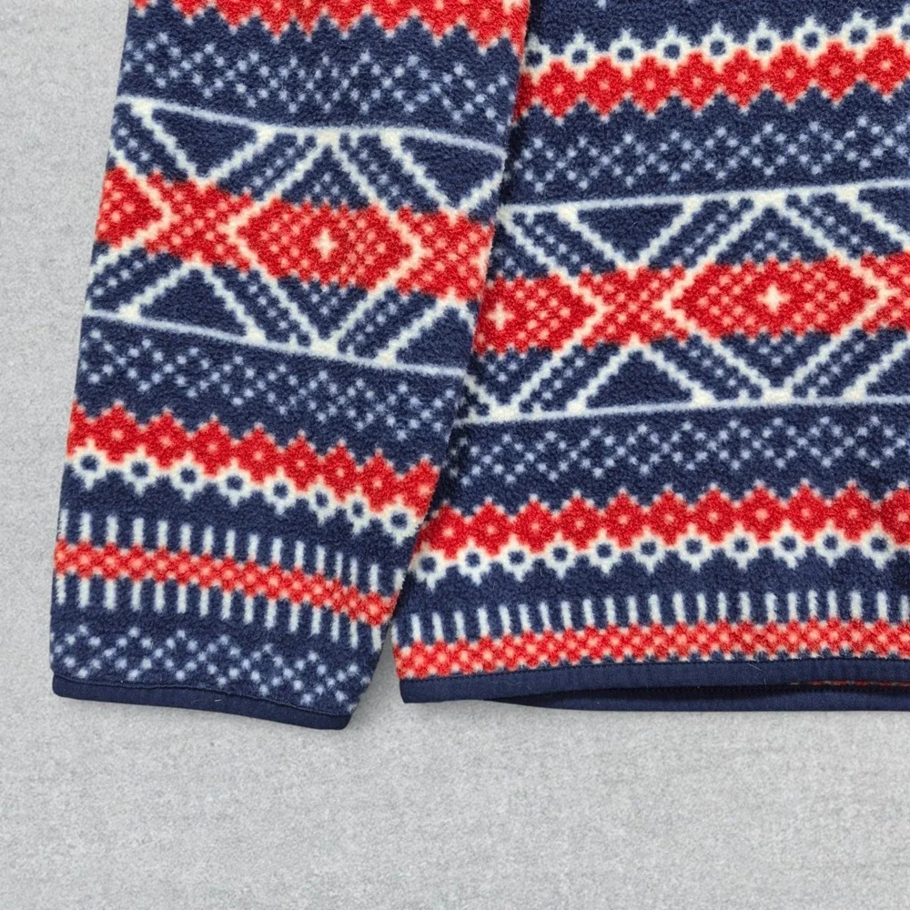 Vineyard Vines Sweater Men's M Blue Red Fair Isles Fleece Quarter Zip Pullover